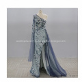 Beautiful Lace Mother of the Bride Dresses Long Chiffon Turquoise Bridesmaid Dress